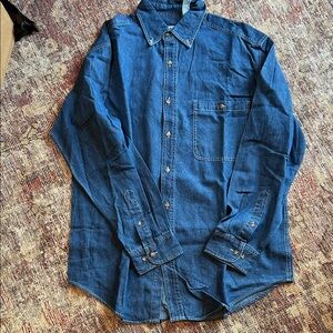 Basic Editions Men's Casual Denim Button Down Shirt